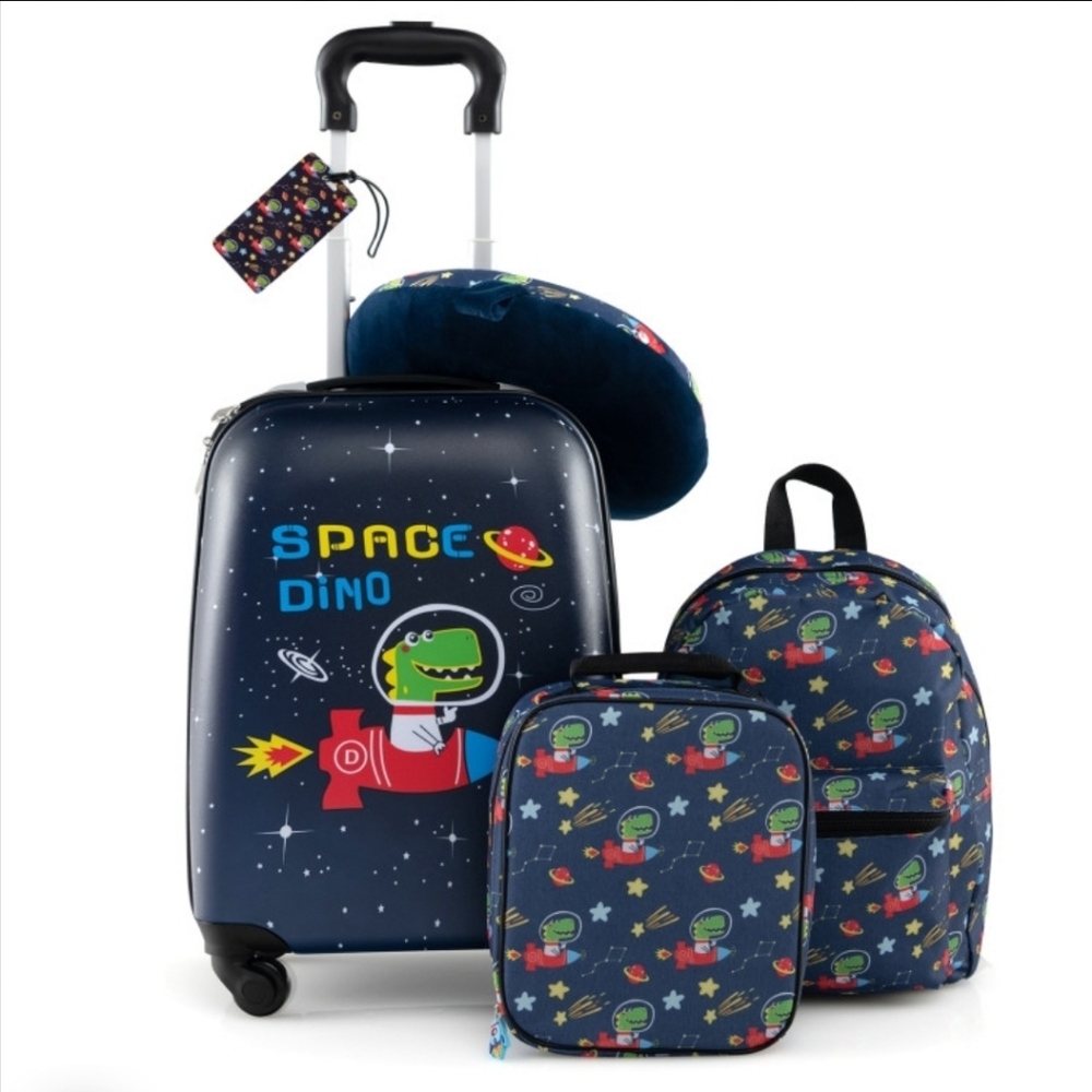 Kids Space Dino 5-Piece Travel Luggage Set